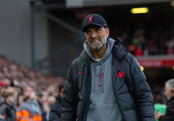 Football - FA Premier League - Liverpool FC v Fulham FC LIVERPOOL, ENGLAND - Wednesday, May 3, 2023: Liverpool s manager Jürgen Klopp during the FA Premier League match between Liverpool FC and Fulham ...