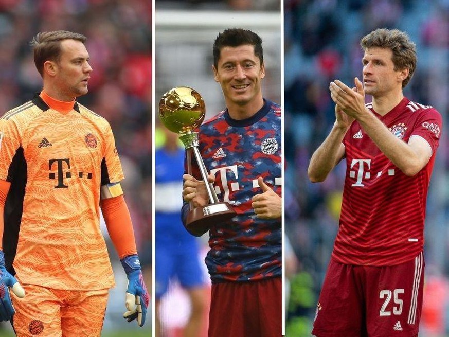 Neuer (l.), Lewandowski (M) und Thomas Müller