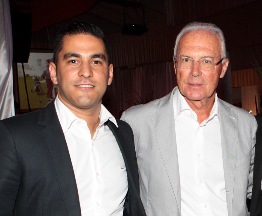 Erkut Sögüt, Franz Beckenbauer, (Mustafa Özil und Thomas Beckenbauer) 26. Kaisercup 2013 Promi Charity Golfen zu gunsten der Franz Beckenbauer Stiftung von Franz Beckenbauer im Golfresort am 13.Juli i ...