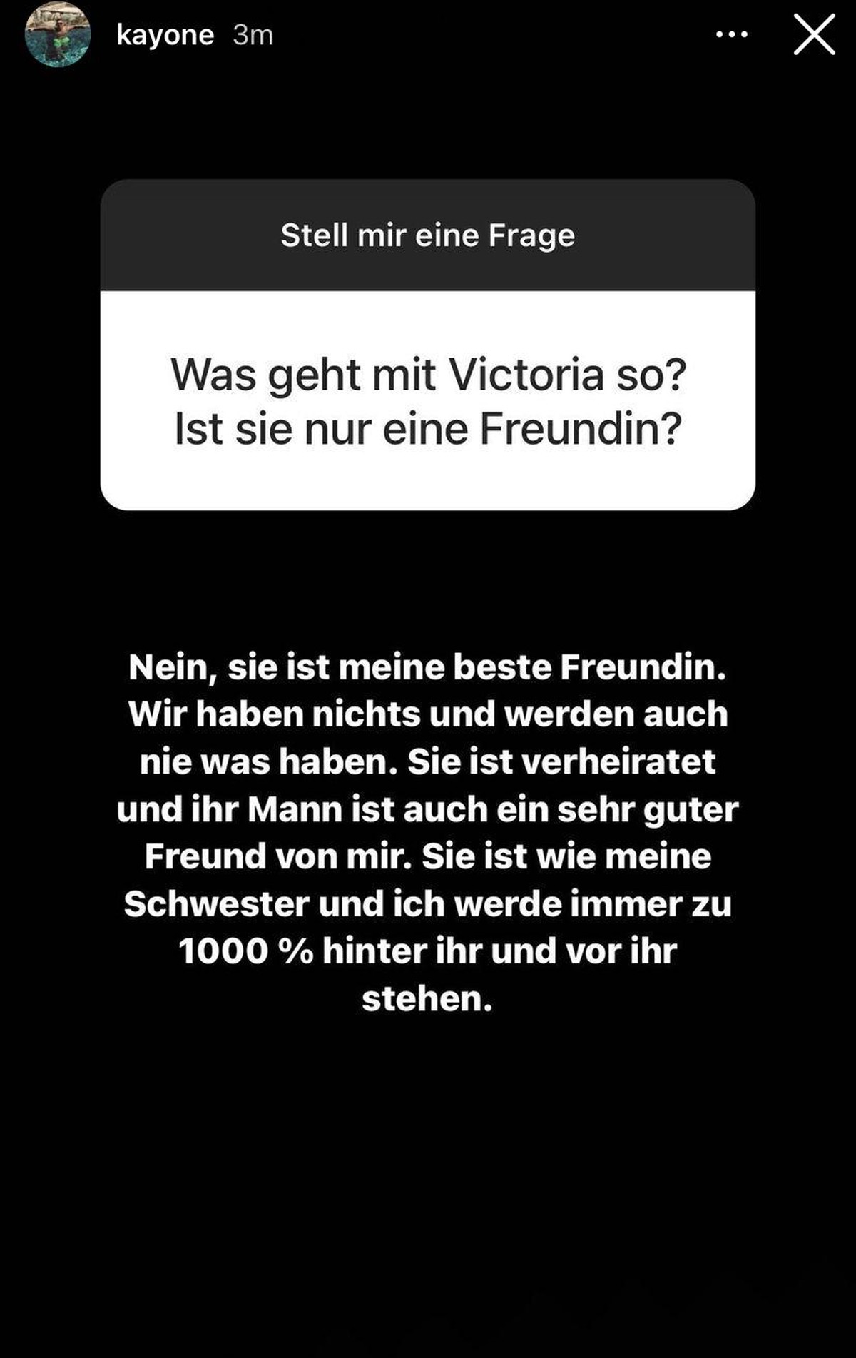 Kay One geht hier auf die Frage eines Followers ein.