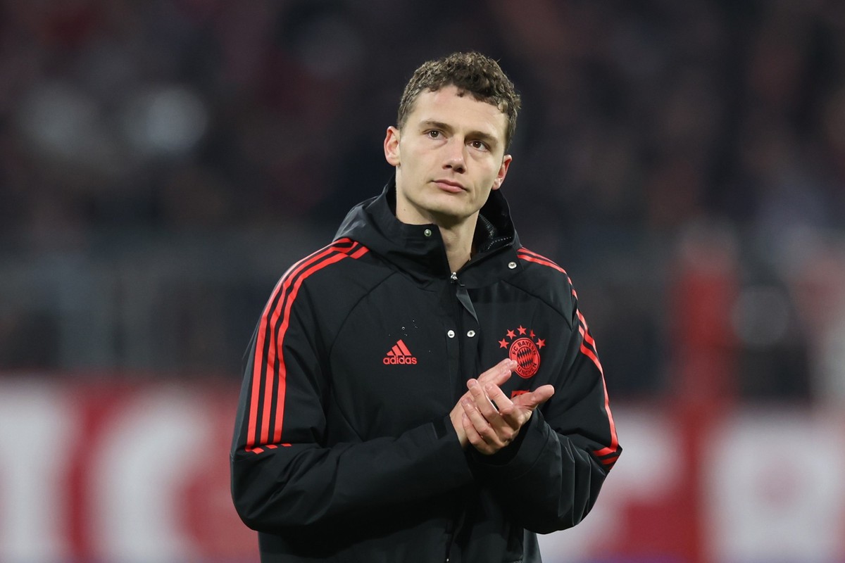 19.04.2023, Bayern, M�nchen: Fu�ball: Champions League, Bayern M�nchen - Manchester City, K.o.-Runde, Viertelfinale, R�ckspiele in der Allianz Arena, M�nchens Benjamin Pavard reagiert nach dem Spiel.  ...