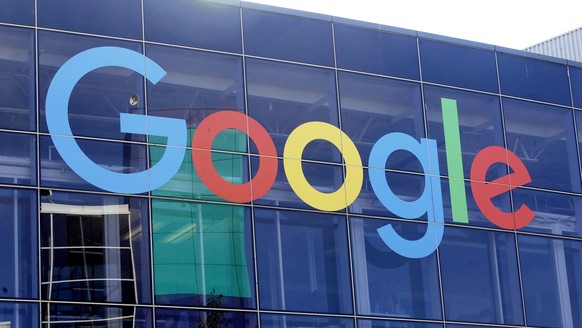FILE - In this Sept. 24, 2019, file photo a sign is shown on a Google building at their campus in Mountain View, Calif. One of the European Union’s highest courts has largely upheld a huge fine issued ...