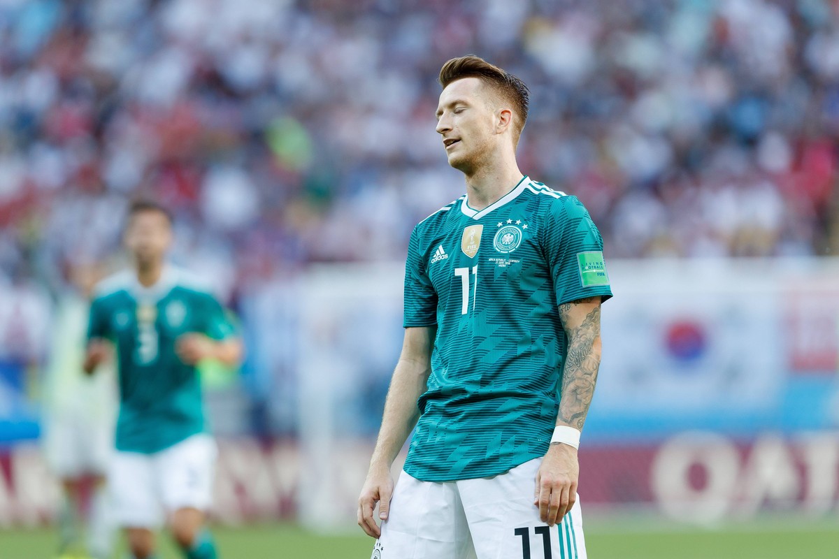 Kasan, Russland, 27.06.2018, FIFA Weltmeisterschaft, Gruppe F, Suedkorea - Deutschland, Marco Reus (GER) enttaeuscht ( DeFodi507 *** Kazan Russia 27 06 2018 FIFA World Cup Group F South Korea Germany ...