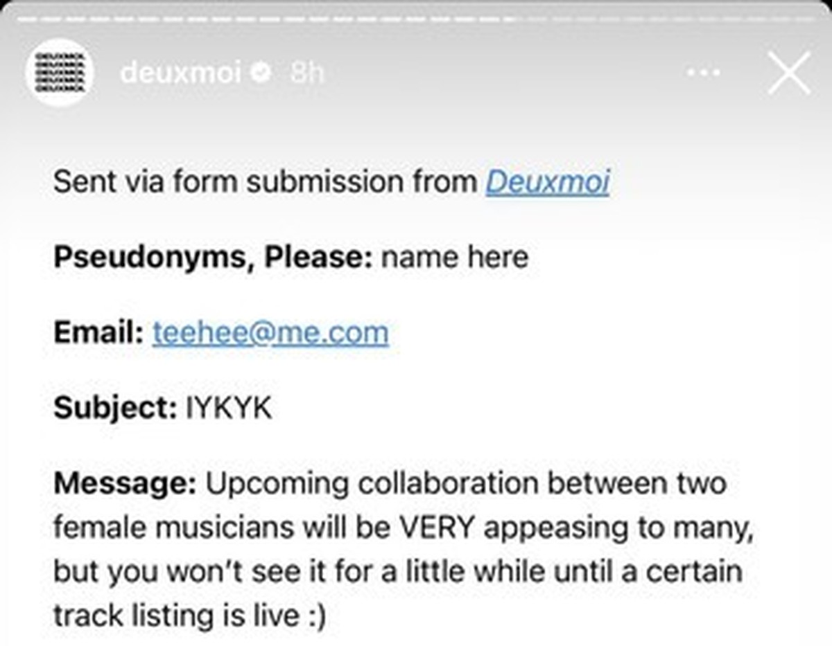 Ein "Blind Item" von "Deux Moi", in dem es um Taylor Swift gehen soll.