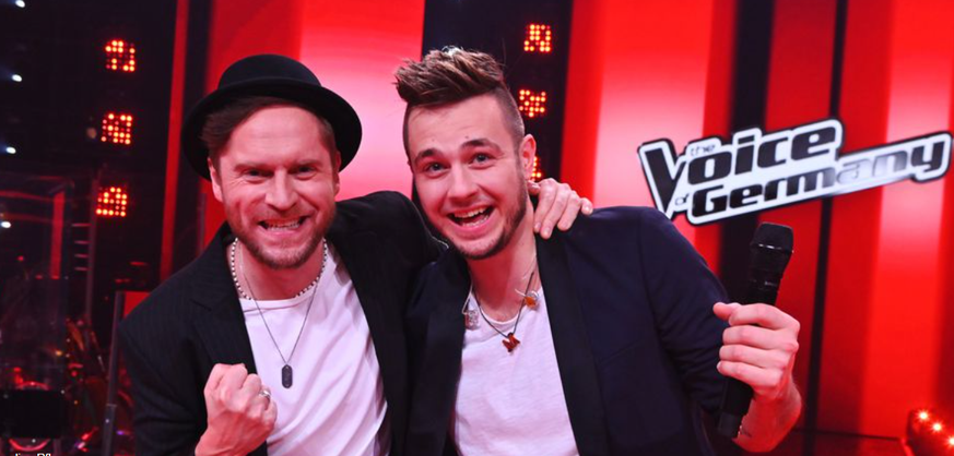 Johannes Oerding mit dem "The Voice of Germany"-Gewinner Sebastian Krenz.