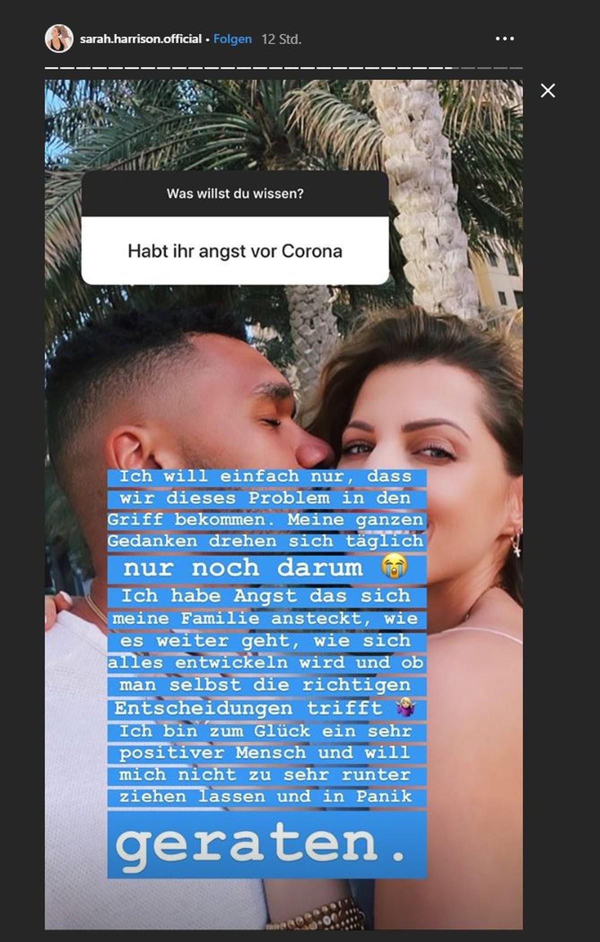 Sarah Harrison auf Instagram