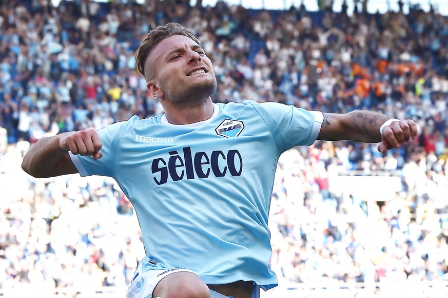 As Roma 22/04/2018 - campionato di calcio serie A / Lazio-Sampdoria / foto Antonello Sammarco/Image nella foto: esultanza gol Ciro Immobile PUBLICATIONxNOTxINxITA