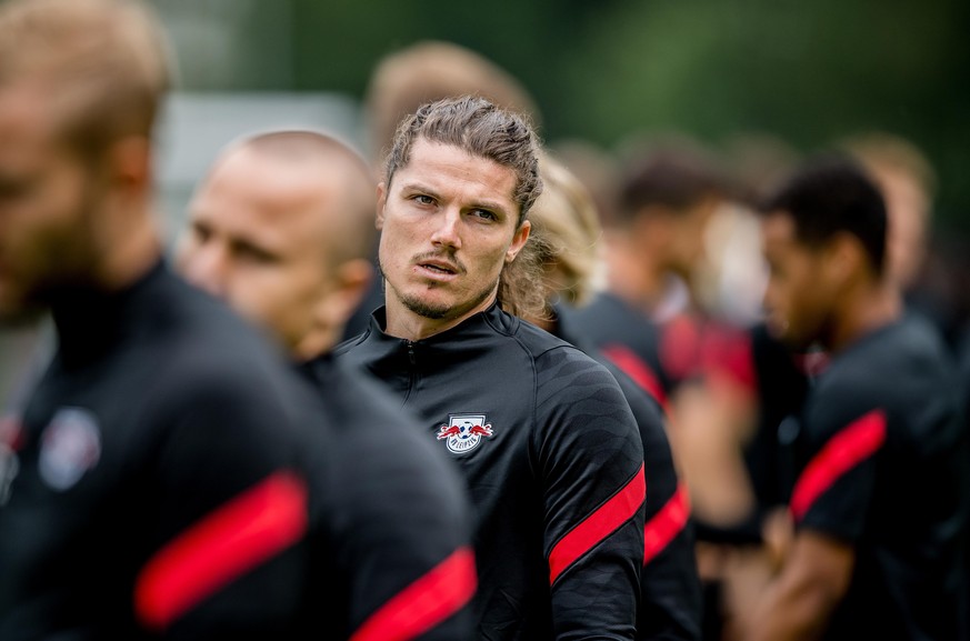 Leipzigs Marcel Sabitzer beim Training. Training RB Leipzig am 26. Juli 2021 im Rahmen des Trainingslager in Saalfelden. Hotel Gut Brandlhof, Saalfelden (Oesterreich). Foto: motivio