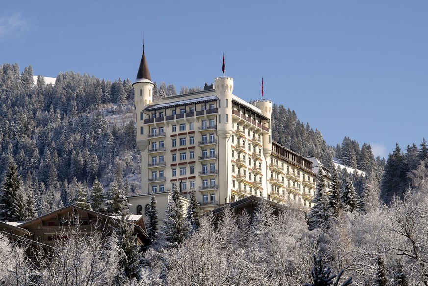 Gstaad Palace hotel view from the village.