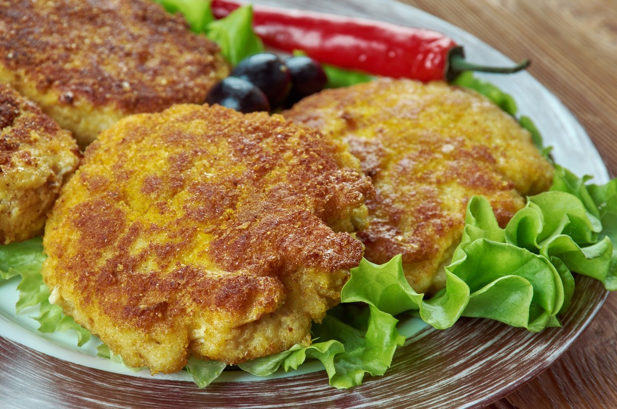 Fischfrikadellen, Fischfrikadellen - German fish balls, close up