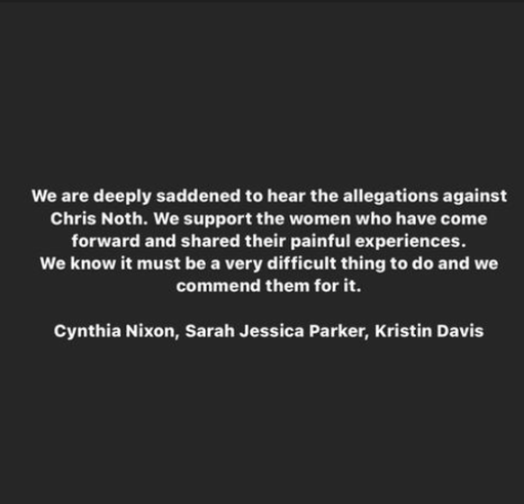 Statement von Sarah Jessica Parker, Cynthia Nixon und Kristin Davis.