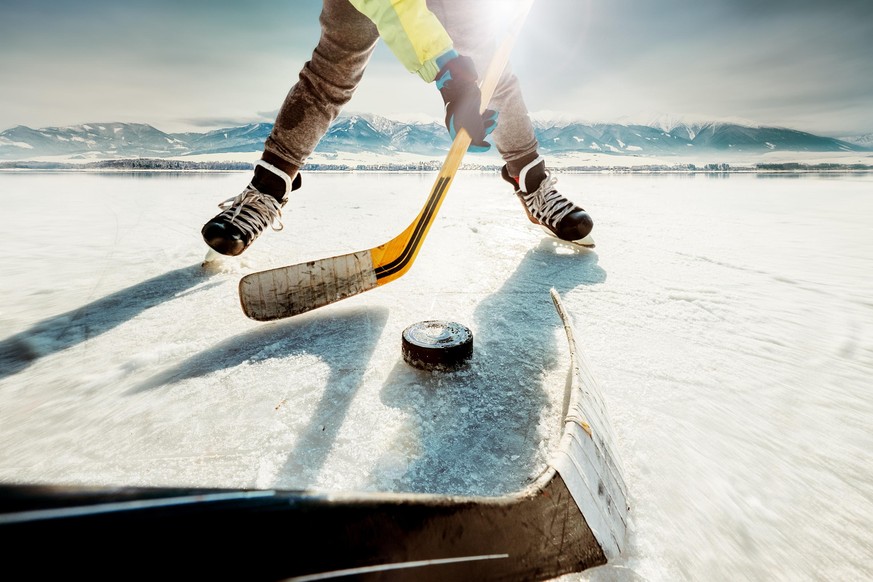 Ice hockey game moment