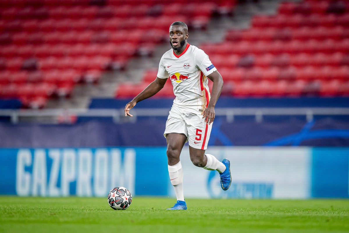 Leipzigs Dayot Upamecano / UEFA Champions League Achtelfinale, Rueckspiel / FC Liverpool - RB Leipzig 2:0 / 10.03.2021, Puskas Arena in Budapest (Ungarn). Foto: motivio
