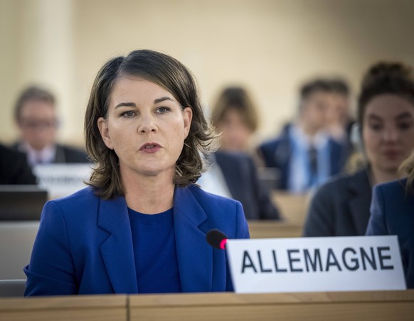 Rede von Annalena Baerbock Buendnis 90/Die Gruenen, bei der Sondersitzung des Menschrechtsrates der Vereinten Nationen zur Menschenrechtslage in der Islamischen Republik Iran. Genf Schweiz *** Speech  ...