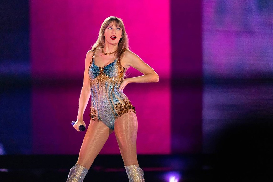 May 23, 2023: Taylor Swift pauses between songs during her first sold-out concert of three nights at AT&amp;T Stadium in Arlington, Texas, in March. University of Kansas sociology professor Brian Dono ...