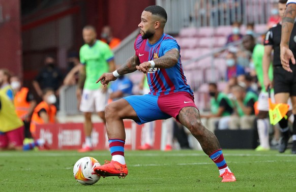 Memphis Depay during the match between FC Barcelona and Getafe CF, corresponding to the week 3 of the Liga Santander, played at the Camp Nou Stadium, on 29th August 2021, in Barcelona, Spain. -- (Phot ...