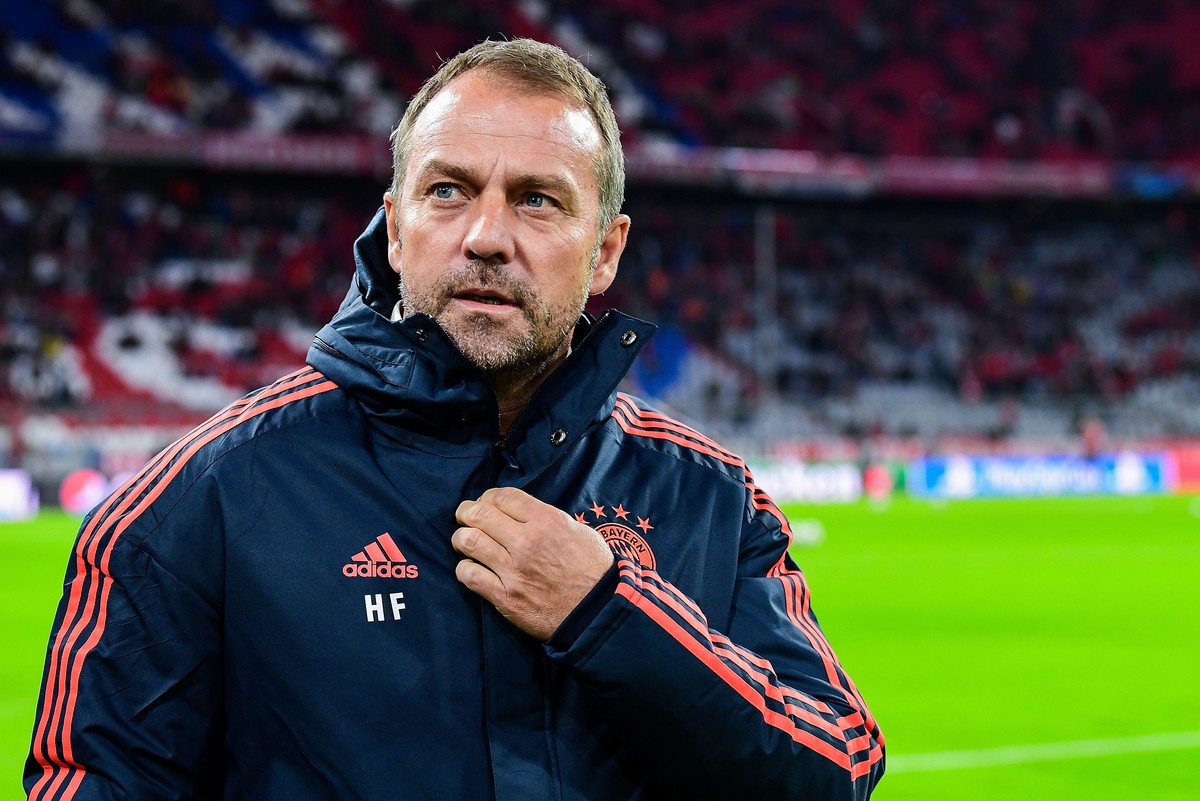 06.11.2019, xkvx, Fussball UEFA Champions League, FC Bayern Muenchen - Olympiakos Piraeus emspor, v.l. Trainer Hansi Flick FCB - FC Bayern Muenchen DFL/DFB REGULATIONS PROHIBIT ANY USE OF PHOTOGRAPHS ...