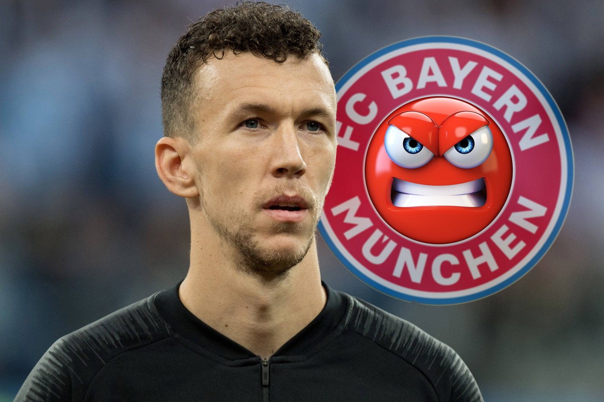 FOTOMONTAGE: Ivan PERISIC offenbar vor Wechsel zum FC Bayern Muenchen. Archivfoto: Ivan PERISIC (CRO) singt die Nationalhymne mit, singend, Praesentation, ProÂ¤sentation, Line up, Aufstellung, Brustbi ...