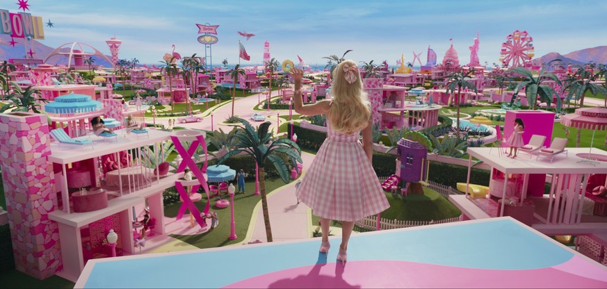 This image released by Warner Bros. Pictures shows Margot Robbie in a scene from &quot;Barbie.&quot; (Warner Bros. Pictures via AP)