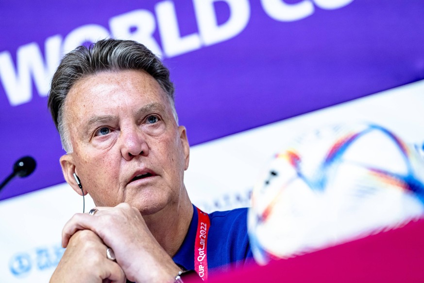 DOHA, 08-12-2022, QNCC, World Cup 2022 in Qatar, press conference, PK, Pressekonferenz Netherlands before the quarter finale against Argentina, Netherlands trainer Louis van Gaal Press conference Neth ...