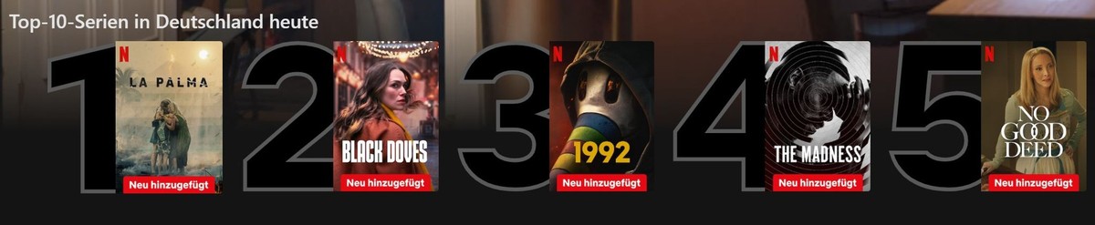 Die aktuell beliebtesten Netflix-Serien in Deutschland.