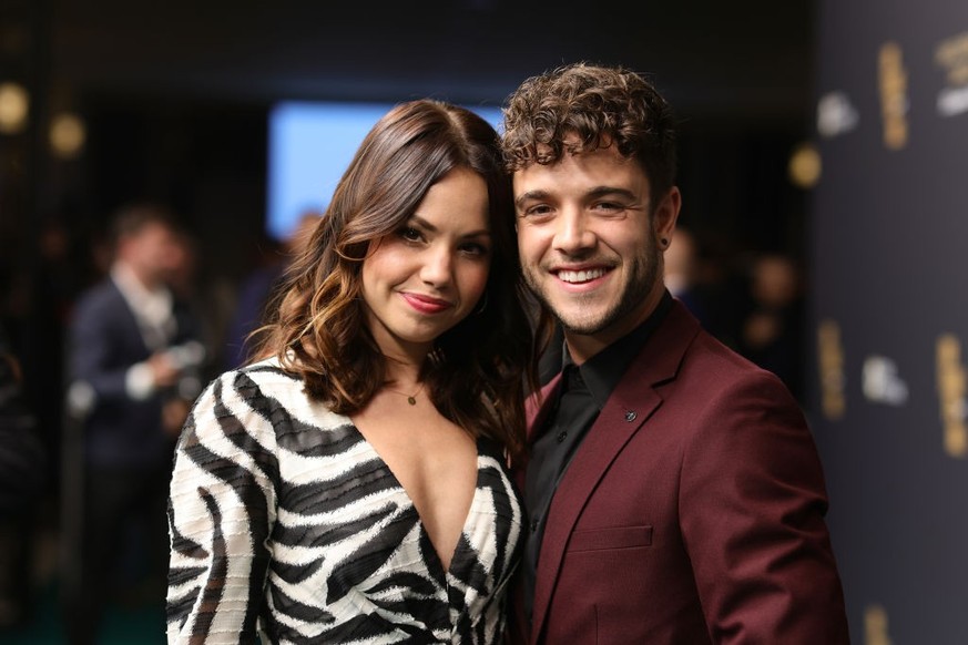 ZURICH, SWITZERLAND - SEPTEMBER 28: Luca Haenni and Christina Luft attend the &quot;No Time To Die&quot; premiere during the 17th Zurich Film Festival at Kino Corso on September 28, 2021 in Zurich, Sw ...