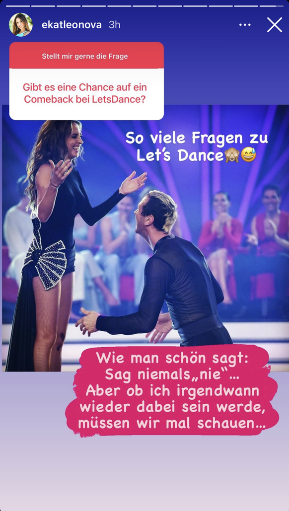 Ekaterina Leonova scheint offenbar kürzlich kein neues "Let's Dance"-Engagement bekommen zu haben.