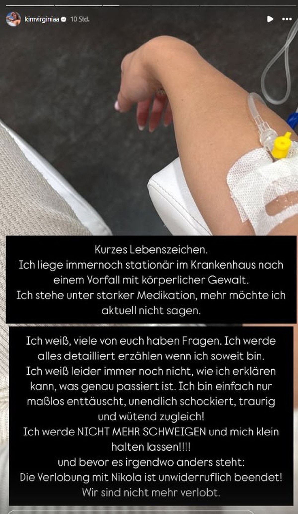 Kim Virginia Hartung teilt eine schockierende Nachricht.
