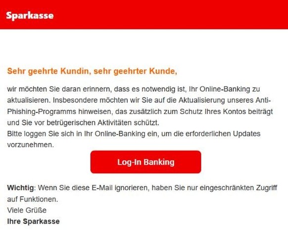 Diese betrügerische Phishing-E-Mail finden derzeit viele Menschen in ihrem Postfach.
