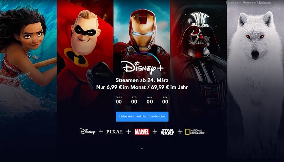 Da kommt einiges an Streaming auf uns zu: "Disney+" geht am 24. März online.