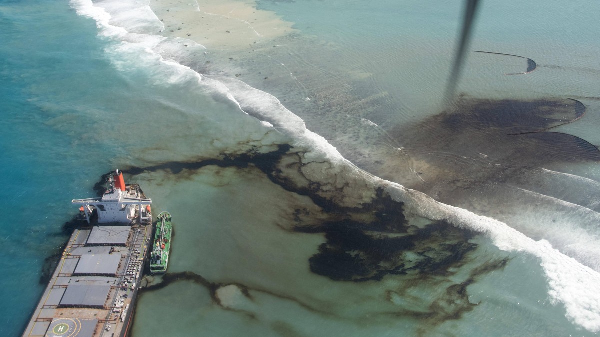 Mauritius, Havariertes Frachtschiff Wakashio droht