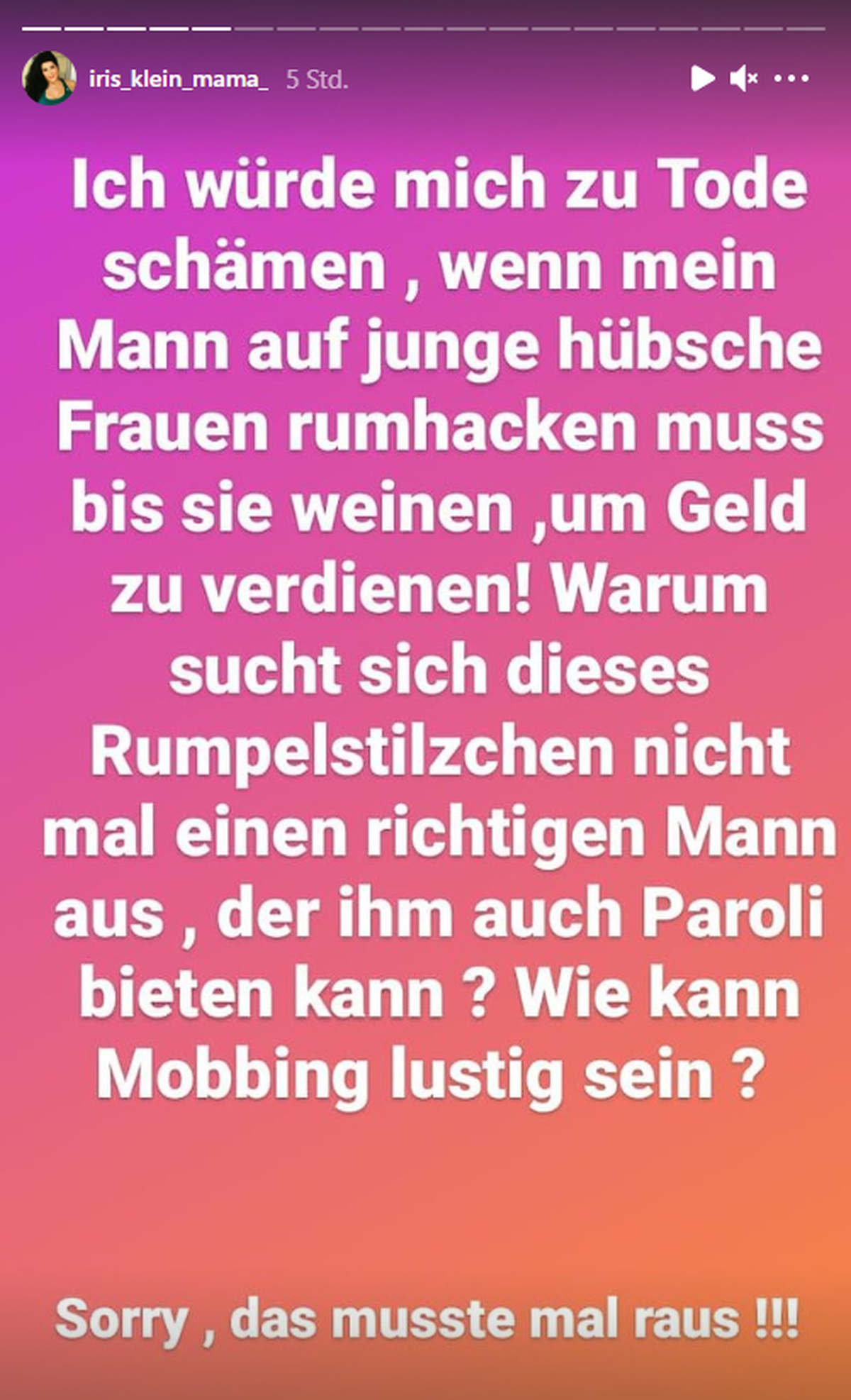 Iris Klein regt sich über Oliver Pocher auf.