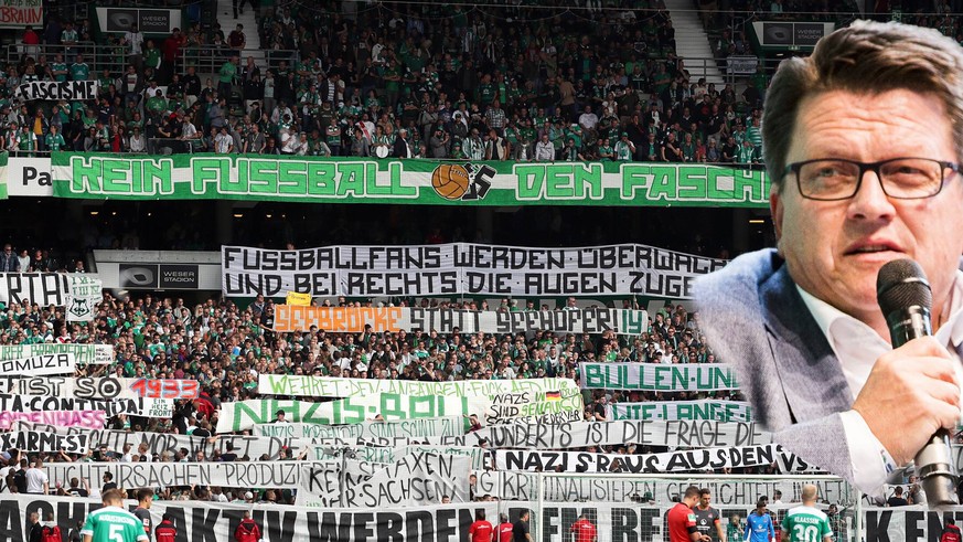 Das ist man sich einig: Die Werder-Fans und Präsident&nbsp;Hess-Grunewald wollen bei Rassismus nicht schweigen.
