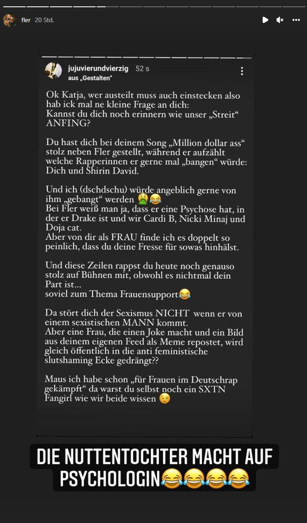 Fler beleidigte Juju – von der Seitenlinie aus.