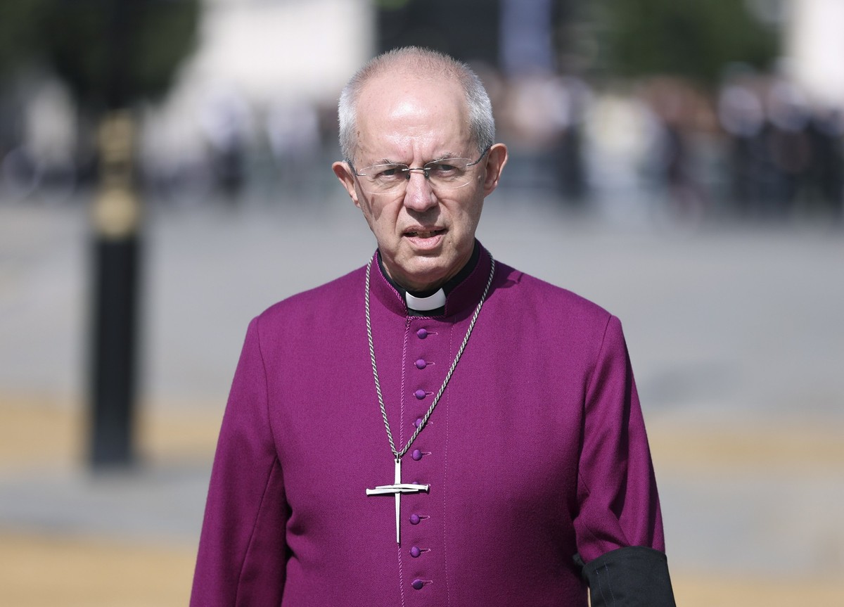 FILE - The Archbishop of Canterbury Justin Welby walks through Westminster in London on Sept. 14, 2022. (Richard Heathcote/Pool Photo via AP, File)