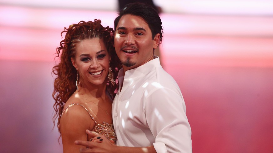 COLOGNE, GERMANY - MAY 06: Erich Klann and Oana Nechiti smile during the 8th show of the television competition &#039;Let&#039;s Dance&#039; on May 06, 2016 in Cologne, Germany. (Photo by Andreas Rent ...