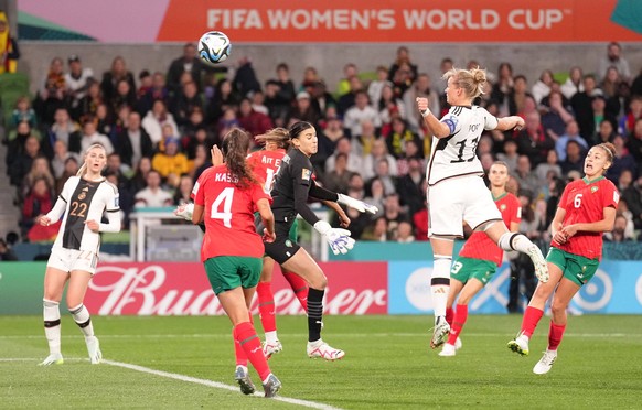Mandatory Credit: Photo by Scott Barbour/Shutterstock 14019889f Alexandra Popp of Germany scores the first goal Germany Women v Morocco Women, FIFA Women s World Cup, Group H, International Football,  ...