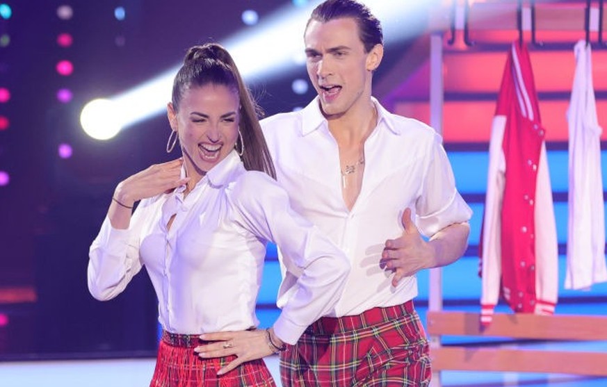 COLOGNE, GERMANY - MARCH 03: Ekaterina Leonova and Timon Krause dance on stage during the second &quot;Let&#039;s Dance&quot; show at MMC Studios on March 03, 2023 in Cologne, Germany. (Photo by Justi ...