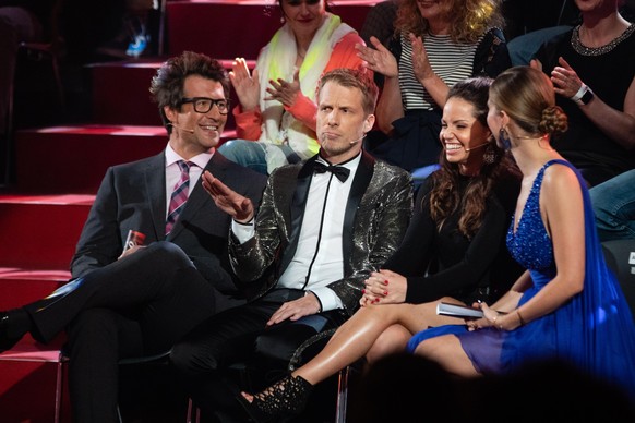 COLOGNE, GERMANY - MAY 24: (L-R) Daniel Hartwich, Oliver Pocher, Christina Luft and Victoria Swarovski during the 9th show of the 12th season of the television competition &quot;Let&#039;s Dance&quot; ...