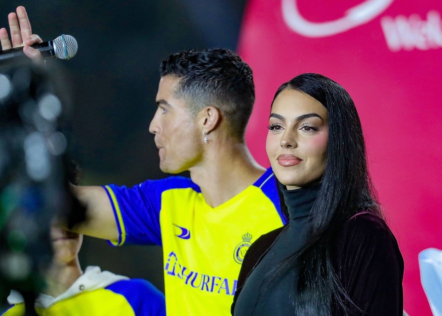 Cristiano Ronaldo presentation as new Al Nassr FC Georgina Rodriguez attends Portuguese football player Cristiano Ronaldo presentation as new Al Nassr FC player at Mrsool Park Stadium on January 03, 2 ...