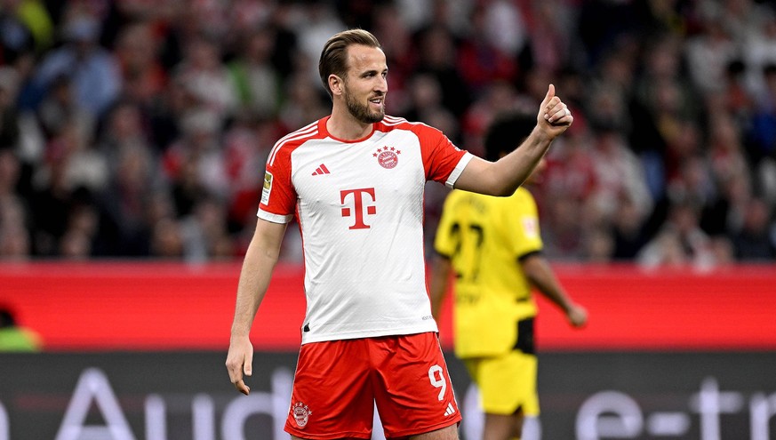 Fussball 1. Bundesliga Saison 2023/2024 27. Spieltag FC Bayern Muenchen - Borussia Dortmund 30.03.2024 Harry Kane FC Bayern Muenchen *** Soccer 1 Bundesliga Season 2023 2024 27 Matchday FC Bayern Muen ...