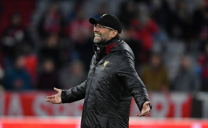 J�rgen Klopp (Trainer Liverpool), vor dem Spiel FC Bayern M�nchen - FC Liverpool UEFA-Champions League, CL, Achtelfinale, 1/8 Finale, R�ckspiel, Rueckspiel, , Saison 2018/2019, Fu�ball, Fussball, socc ...