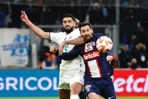 Lionel Messi PSG - Samuel Gigot Olympique de Marseille FOOTBALL : Olympique de Marseille vs PSG - Coupe de France - 8eme de finale - Marseille - 08/02/2023 NorbertScanella/Panoramic PUBLICATIONxNOTxIN ...