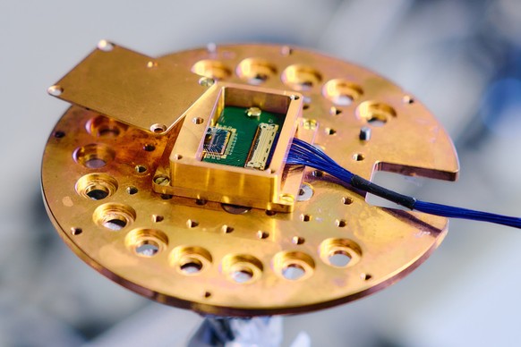 So sieht ein Einzelphotonen-Detektorchip von "Pixel Photonics" aus.