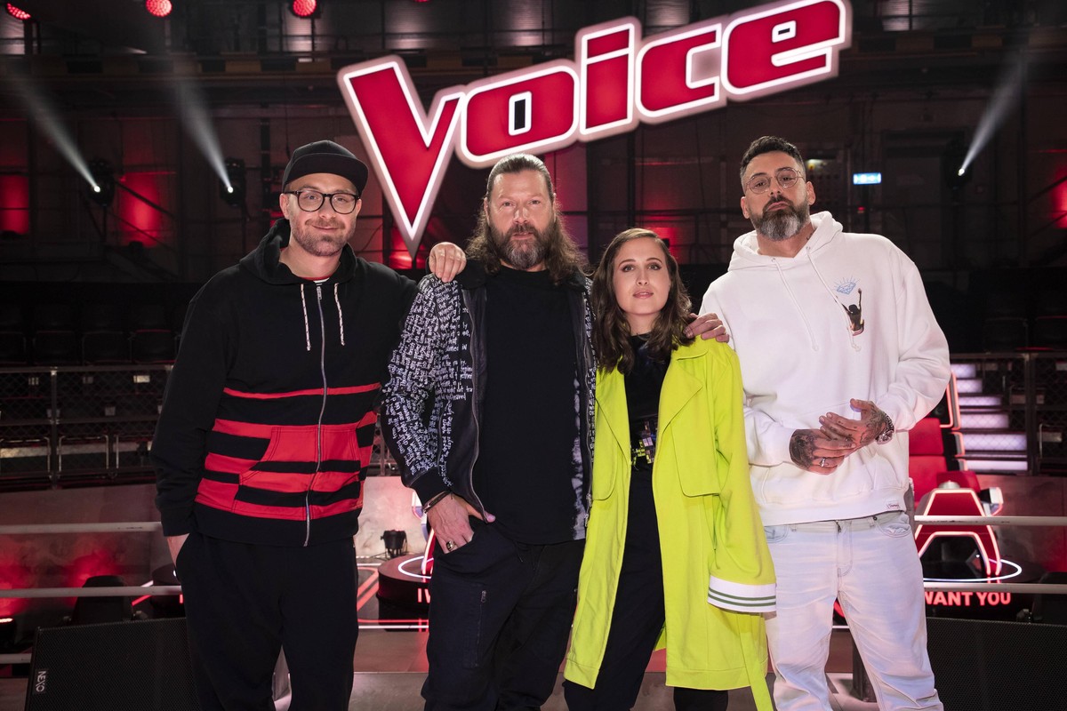 Alice Merton, Sido, Rea Garvey & Mark Forster The Voice of Germany / Fototermin mit den neuen Coaches im Studio H in Adlershof in Berlin *** Alice Merton, Sido, Rea Garvey Mark Forster The Voice o ...