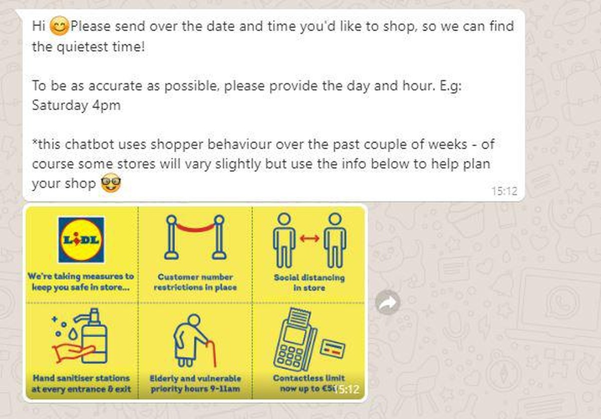 So sieht eine Benachrichtigung von Lidl via Whatsapp aus.
