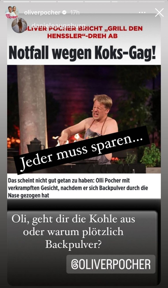 Oliver Pocher führte den Gag auf Social Media fort.