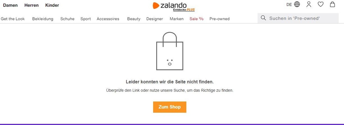 Zalando Website zu preowned wurde inzwischen deaktiviert.