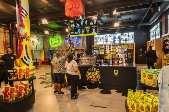 Sugar high at Sour Patch Kids store in New York Visitors to Mondelez Internationals Sour Patch Kids store in the Noho neighborhood of New York on opening day, Thursday, August 6, 2020. This is the 35  ...