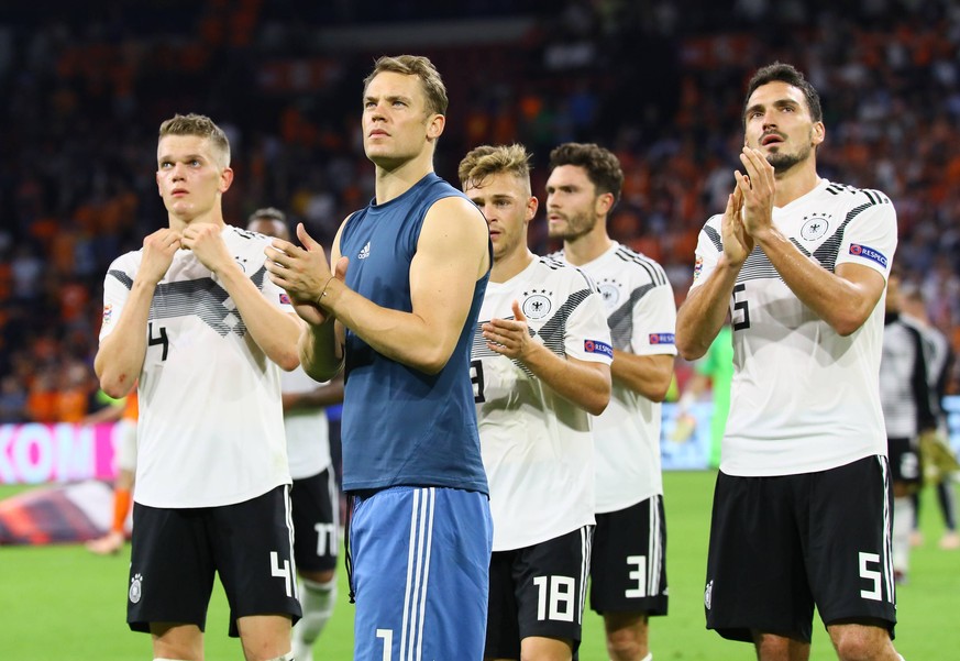 Frust bei Matthias Ginter (Deutschland Germany), Torwart Manuel Neuer (Deutschland Germany), Joshua Kimmich (Deutschland, Germany), Jonas Hector (Deutschland Germany), Mats Hummels (Deutschland German ...